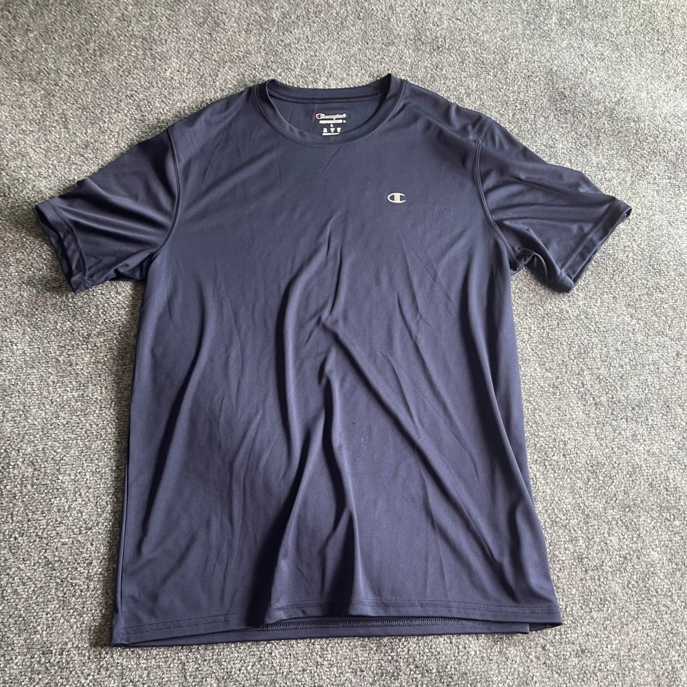 Champion Performance Mens Navy Blue Short Sleeve Athletic‎ T-Shirt Size L